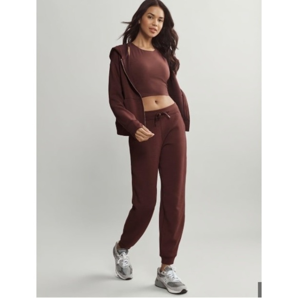 Rhone DreamGlow Hoodie Jogger Set Womens Size L Brown Berry